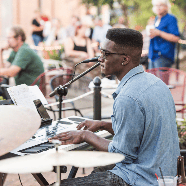 musician playing piano