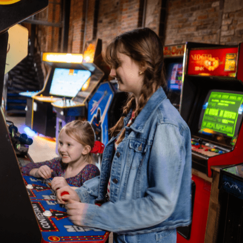 Girls playing game