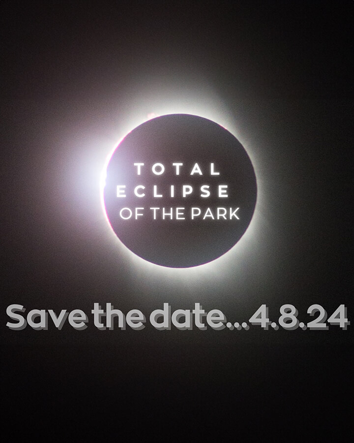 A 2024 Total Eclipse of the Park event poster