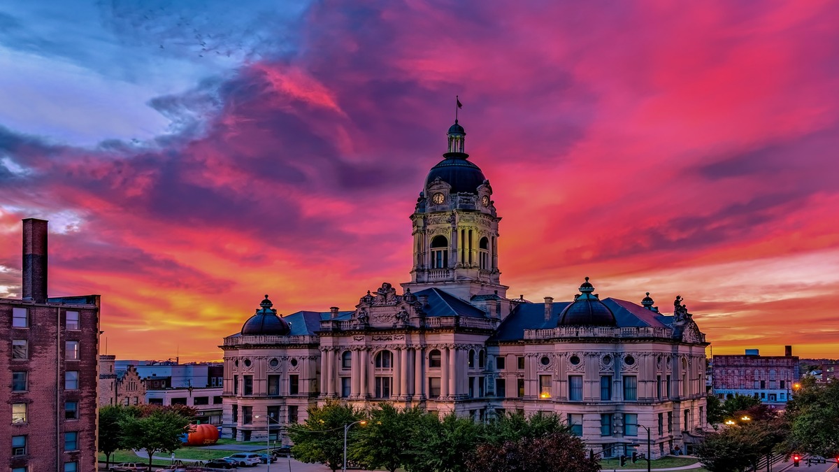 Old Courthouse Sunset Evansville Indiana