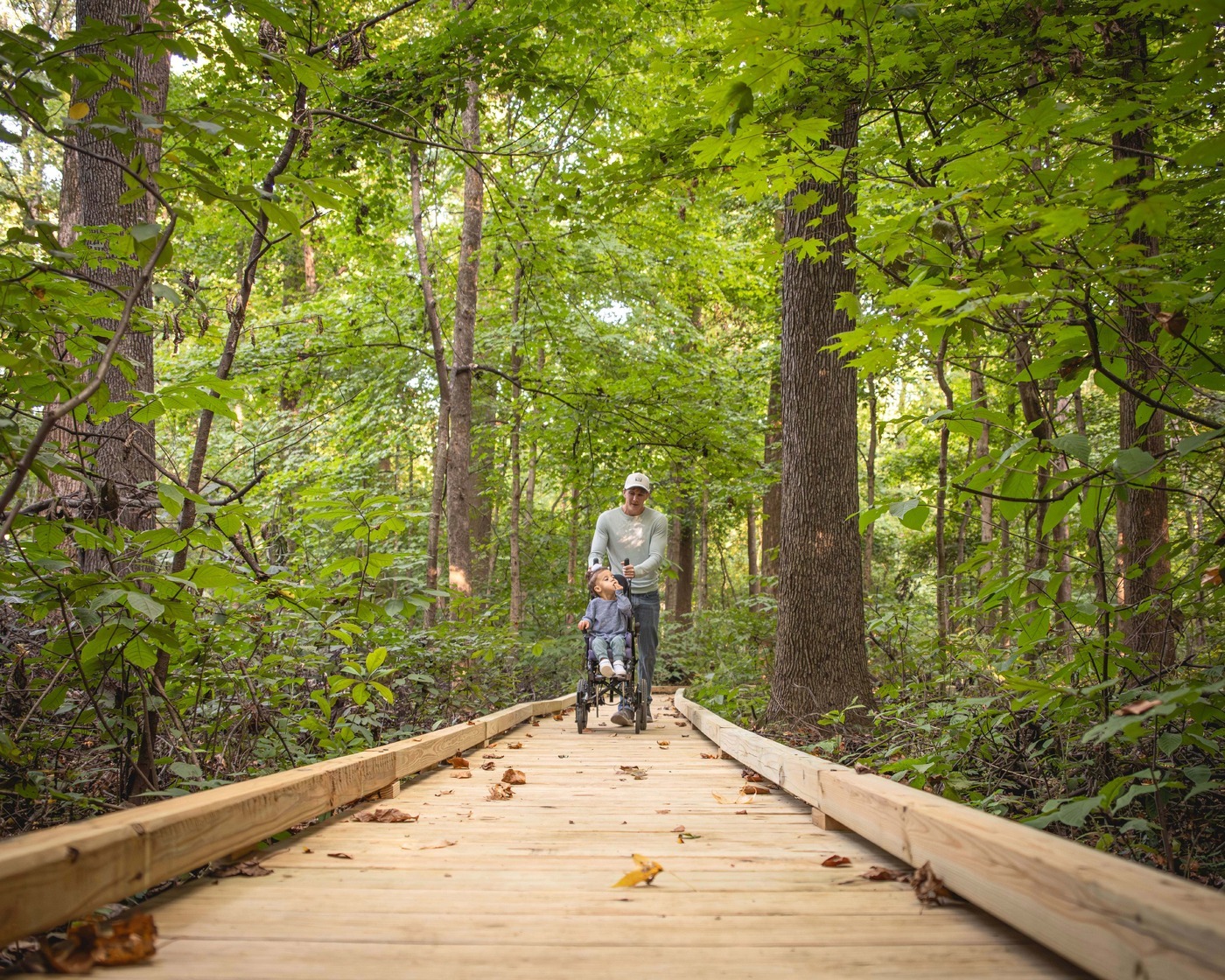 Hiker in Wesselman Woods
