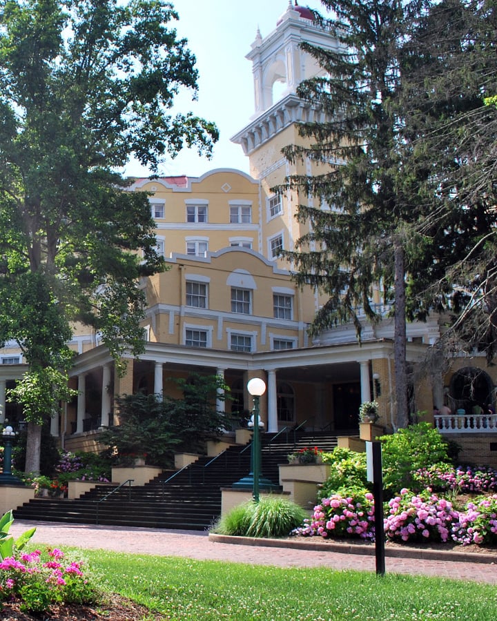 The exterior of the French Lick Resort in West Baden, IN