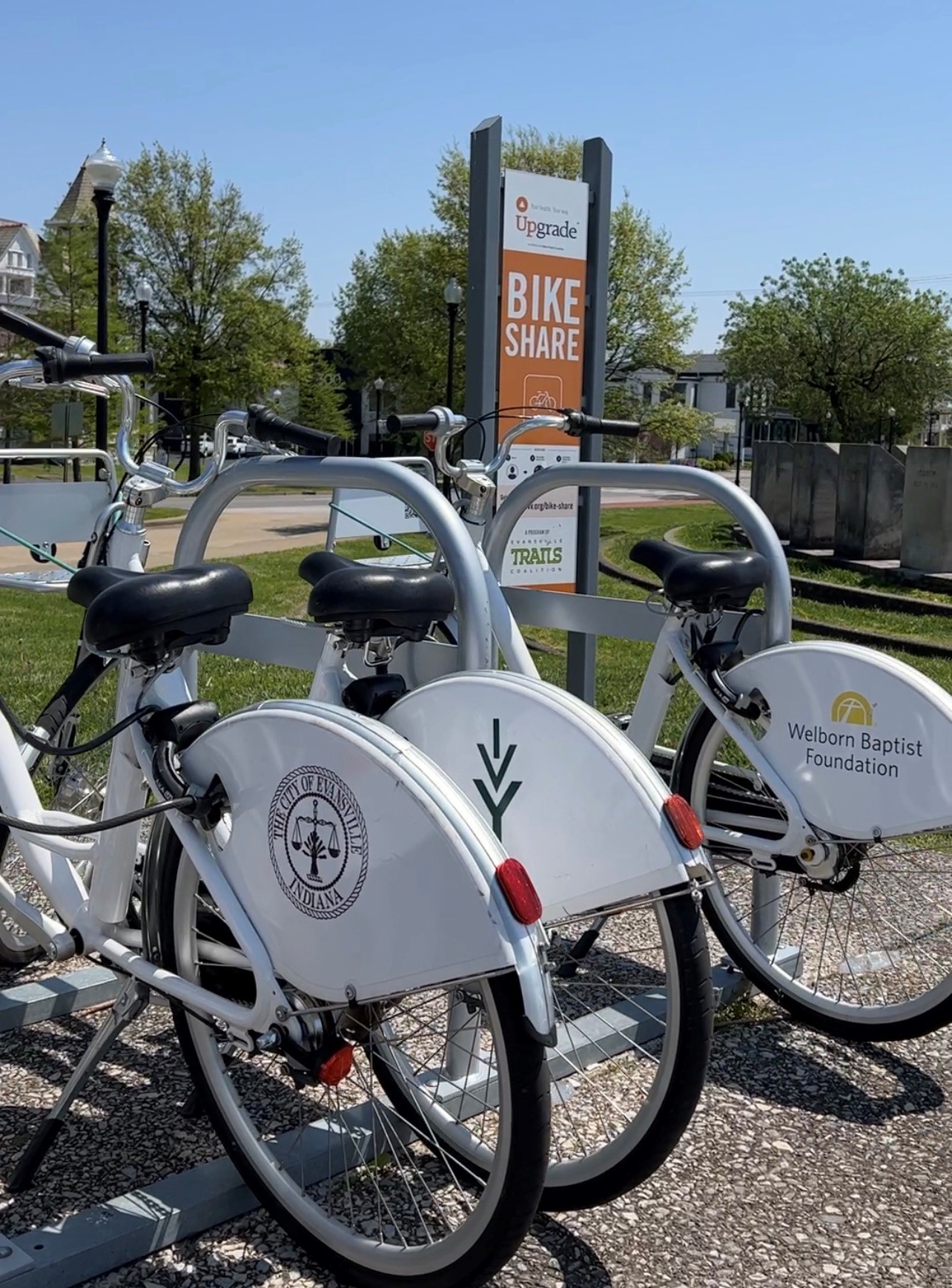 bike share program downtown Evansville 