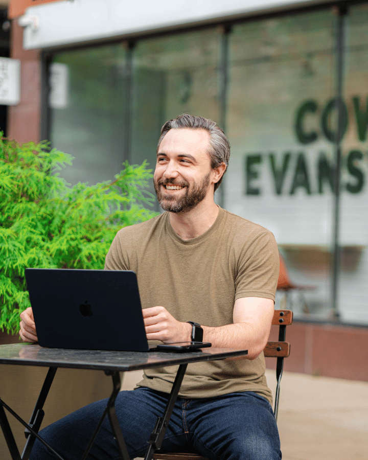 remote worker at cowork evansville