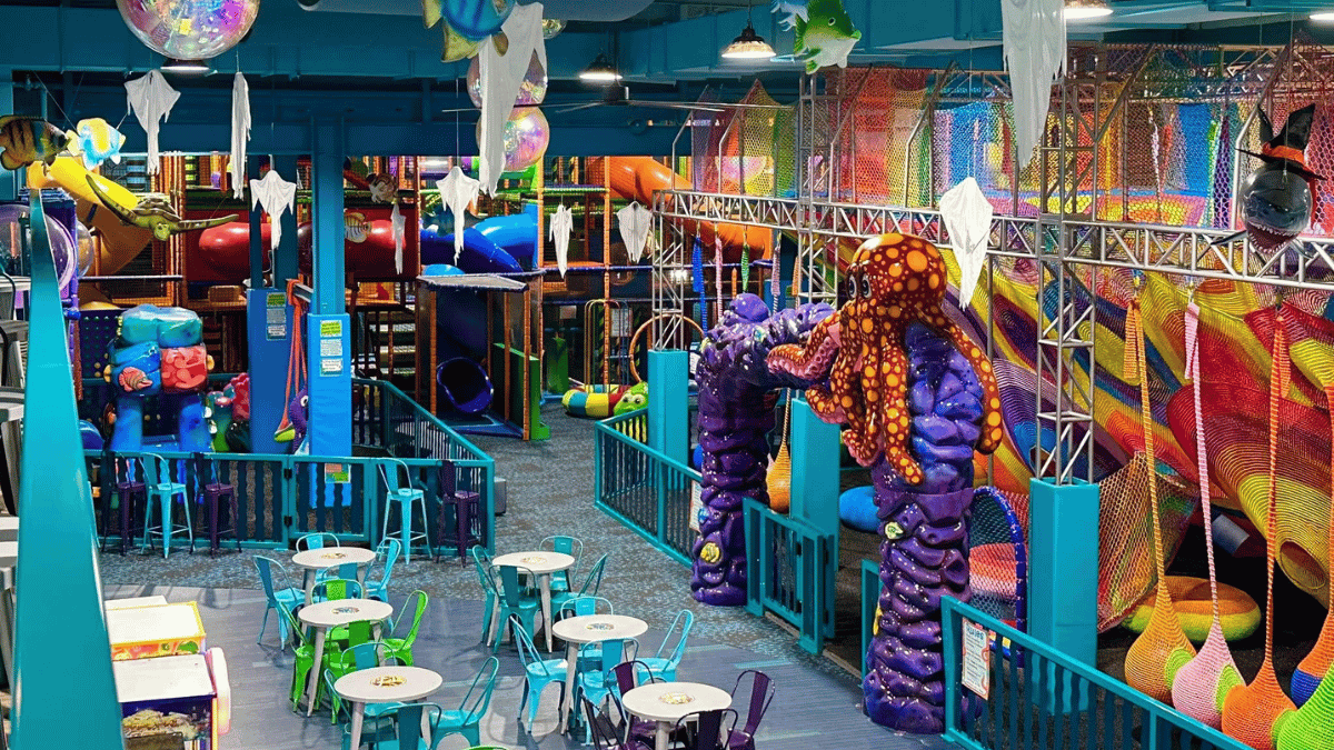 deep blue indoor play place