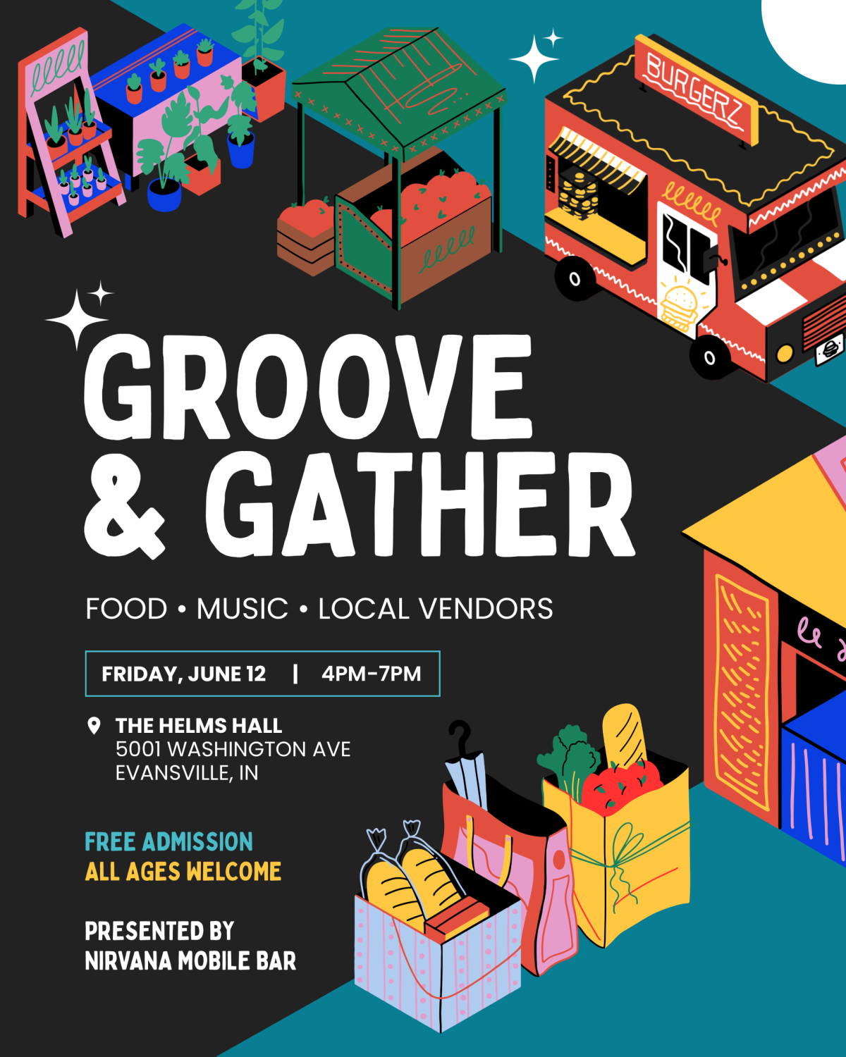groove and gather market event poster