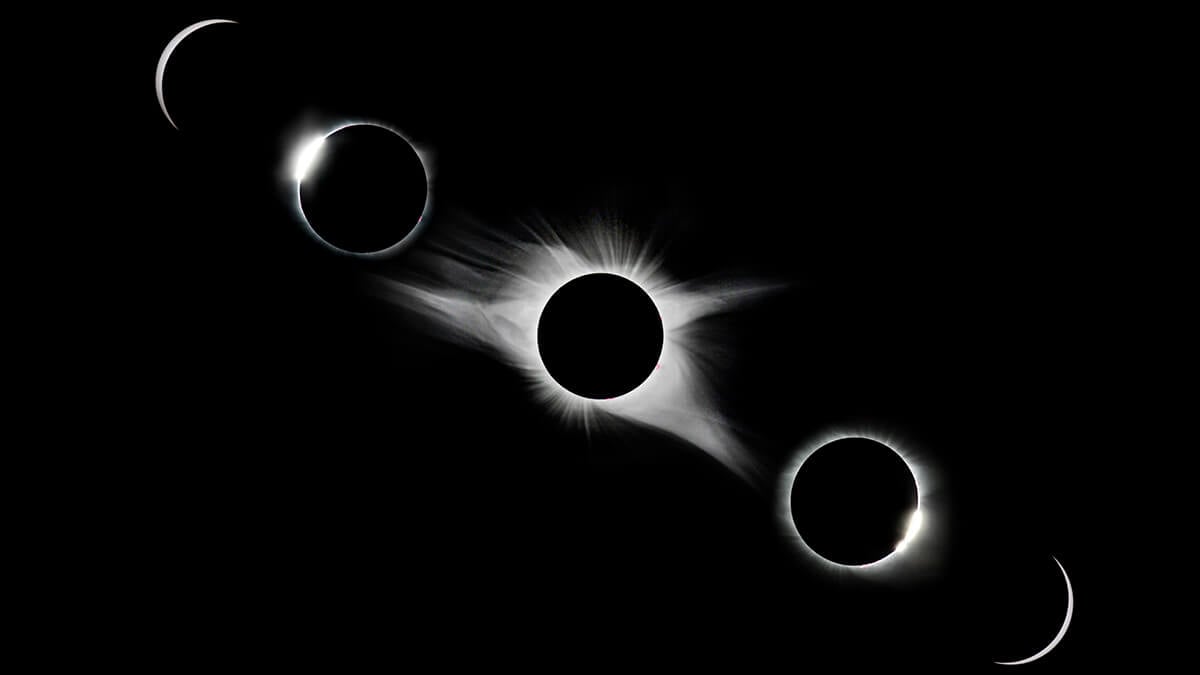 The multiple phases of a total solar eclipse