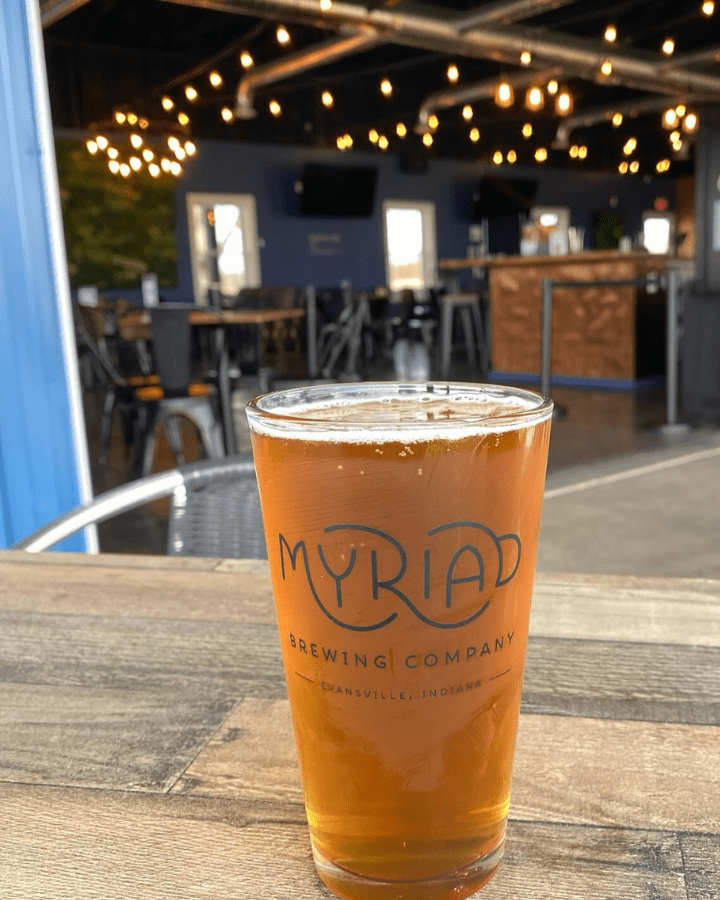 myriad newburgh beer on the patio 